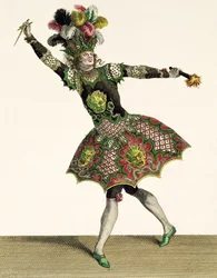 「アルミデ」、「プシュケ」、その他のいくつかのオペラの悪魔の衣装。アーティスト、c.1780が刻印